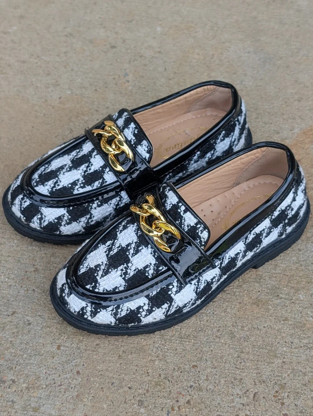 Atalina Houndstooth Loafers Child Size 9W